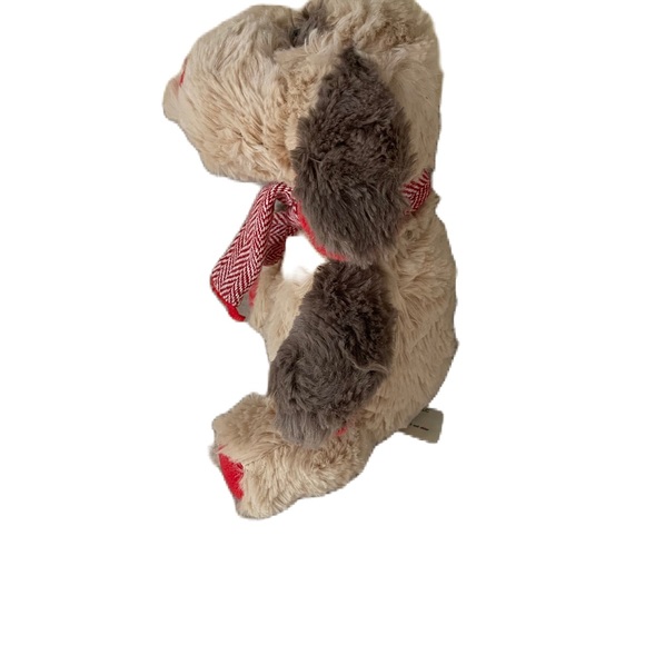 Animal Adventure Puppy Dog Plush 9” Beige & Brown Red Scarf Stuffed Animal Toys - Picture 3 of 6